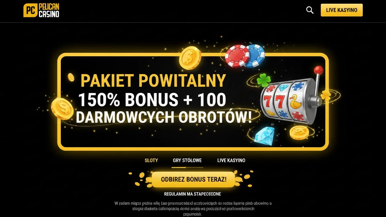 Pelican Casino — interfejs strony kasyna online